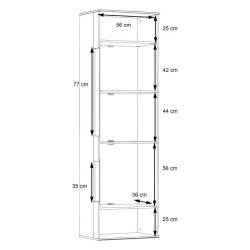 Witryna R 60cm Como COMV711RB-C175 Grafit/Deska Dębowa Meble Forte