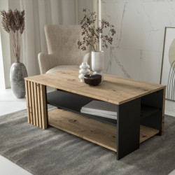 Czarny stolik kawowy 110 cm Cardigan CFTT5221 – stylowy detal