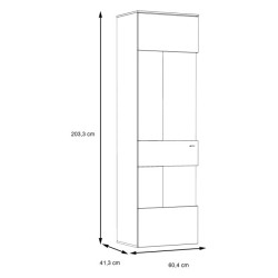 Witryna L 60cm Como COMV711LB-C175 Grafit/Deska Dębowa Meble Forte