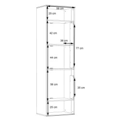 Witryna L 60cm Como COMV711LB-C175 Grafit/Deska Dębowa Meble Forte