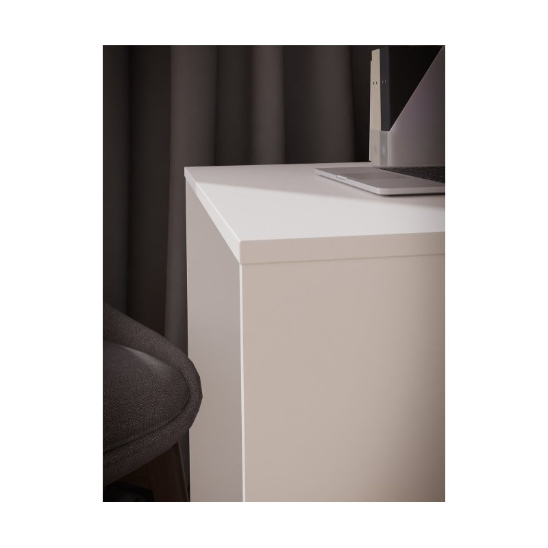 Małe biurko 80x50 cm Dubberly biały – kompaktowa przestrzeń pracy