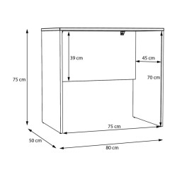 Małe biurko 80x50 cm Dubberly biały – kompaktowa przestrzeń pracy