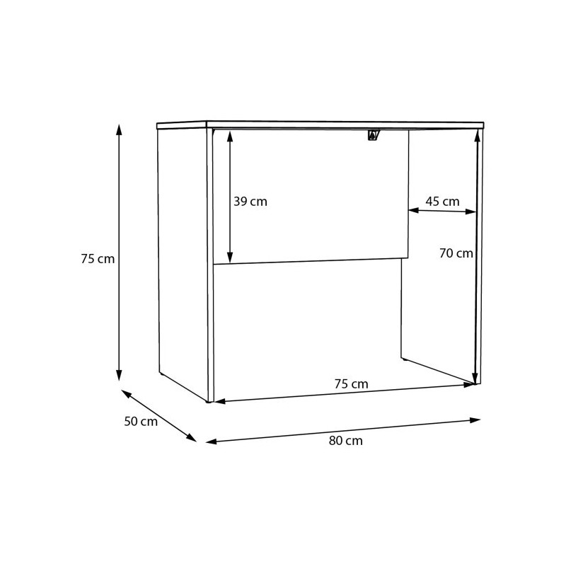 Małe biurko 80x50 cm Dubberly biały – kompaktowa przestrzeń pracy