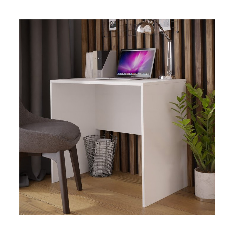 Małe biurko 80x50 cm Dubberly biały – kompaktowa przestrzeń pracy