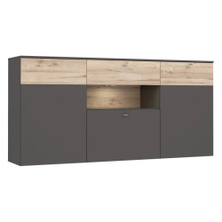 Komoda Como COMK233BT-C175 Grafit/Deska Dębowa Meble Forte