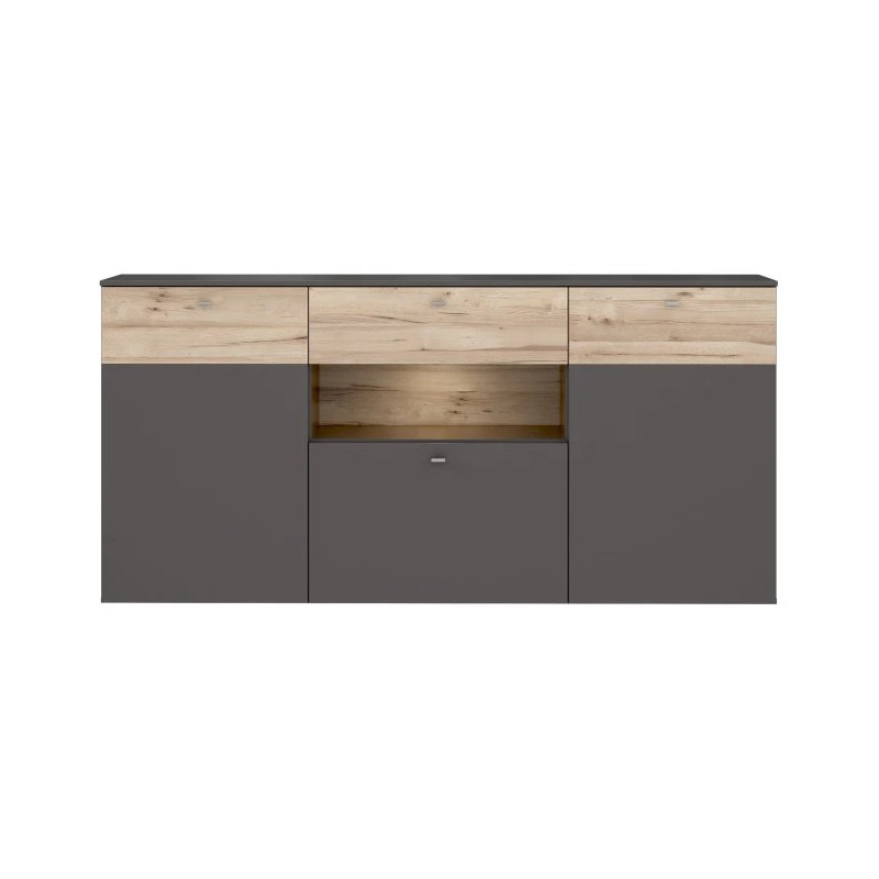Komoda Como COMK233BT-C175 Grafit/Deska Dębowa Meble Forte