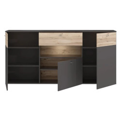 Komoda Como COMK233BT-C175 Grafit/Deska Dębowa Meble Forte