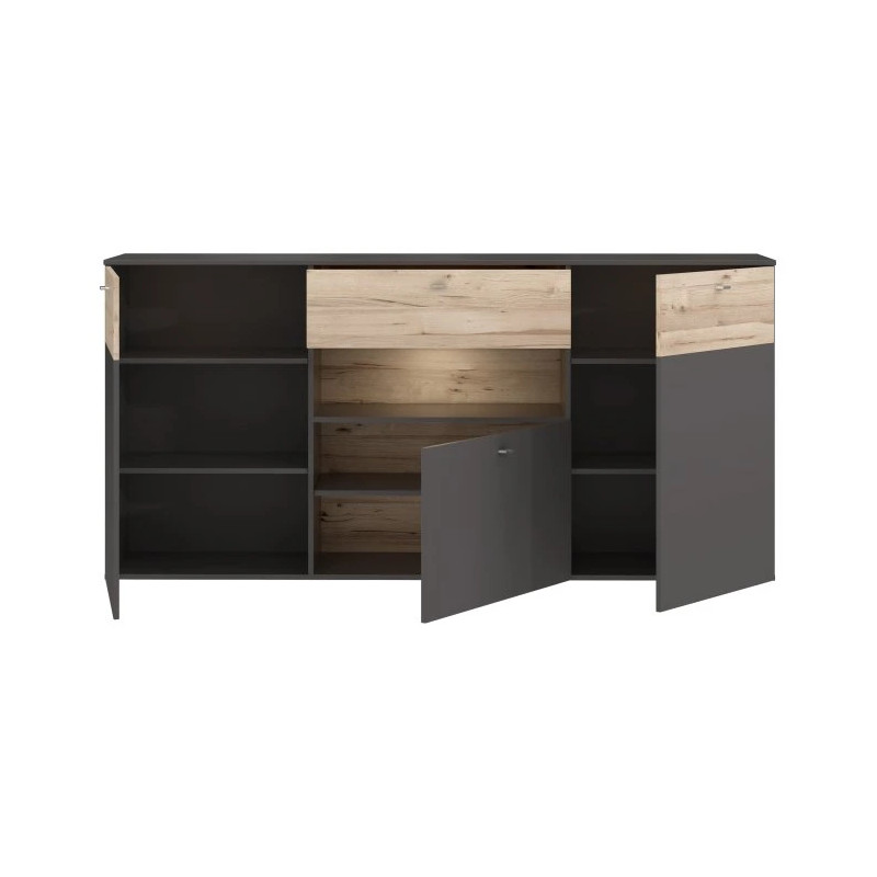 Komoda Como COMK233BT-C175 Grafit/Deska Dębowa Meble Forte