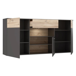 Komoda Como COMK233BT-C175 Grafit/Deska Dębowa Meble Forte