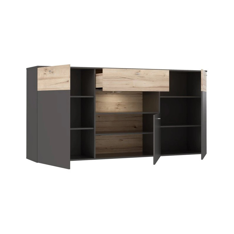 Komoda Como COMK233BT-C175 Grafit/Deska Dębowa Meble Forte