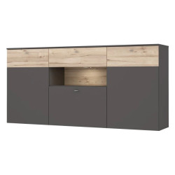 Komoda Como COMK233BT-C175 Grafit/Deska Dębowa Meble Forte