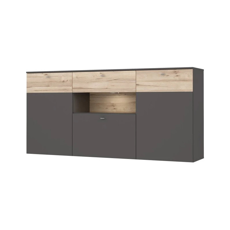 Komoda Como COMK233BT-C175 Grafit/Deska Dębowa Meble Forte