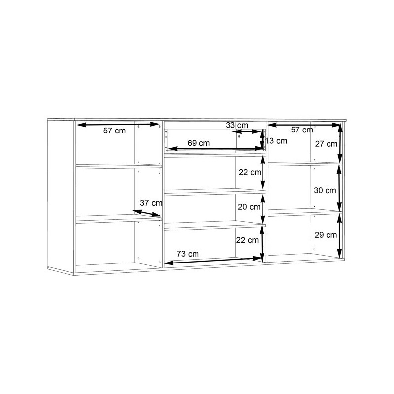 Komoda Como COMK233BT-C175 Grafit/Deska Dębowa Meble Forte