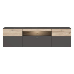 Szafka RTV z oświetleniem Como COMT133B-C175 Grafit/Deska Dębowa Meble Forte