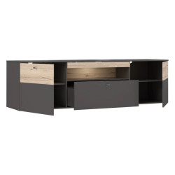 Szafka RTV z oświetleniem Como COMT133B-C175 Grafit/Deska Dębowa Meble Forte