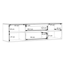 Szafka RTV z oświetleniem Como COMT133B-C175 Grafit/Deska Dębowa Meble Forte