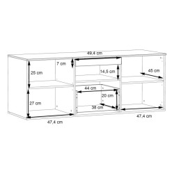 Szafka RTV 150cm z oświetleniem Como COMT131B-C175 Grafit/Deska Dębowa Meble Forte