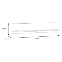 Półka ścienna 150cm Como COMB011-C175 Grafit/Deska Dębowa Meble Forte