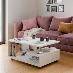 Bailey BL1T01 – stolik kawowy na kółkach biały