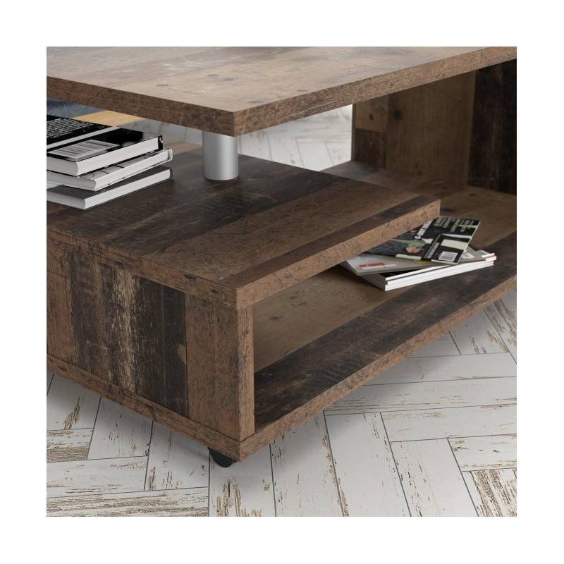 Bailey BL1T01 – stolik kawowy na kółkach old wood vintage