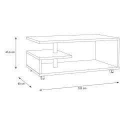 Bailey BL1T01 – stolik kawowy na kółkach dąb artisan