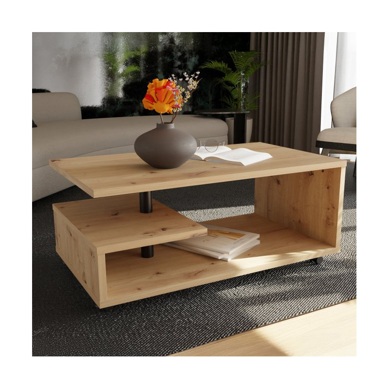 Bailey BL1T01 – stolik kawowy na kółkach dąb artisan