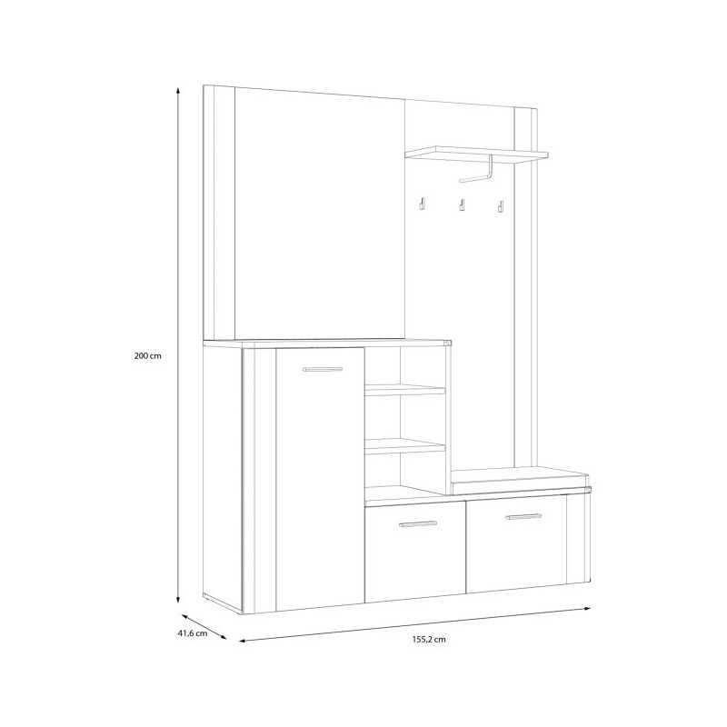 Garderoba do przedpokoju Big Bang BBGD01 – praktyczna organizacja