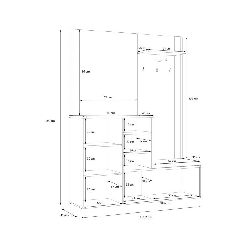 Garderoba do przedpokoju Big Bang BBGD01 – praktyczna organizacja