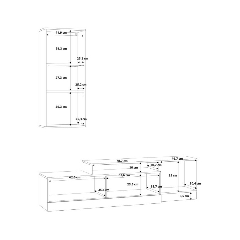 Meblościanka Bodil BDLM02L – nowoczesna aranżacja salonu