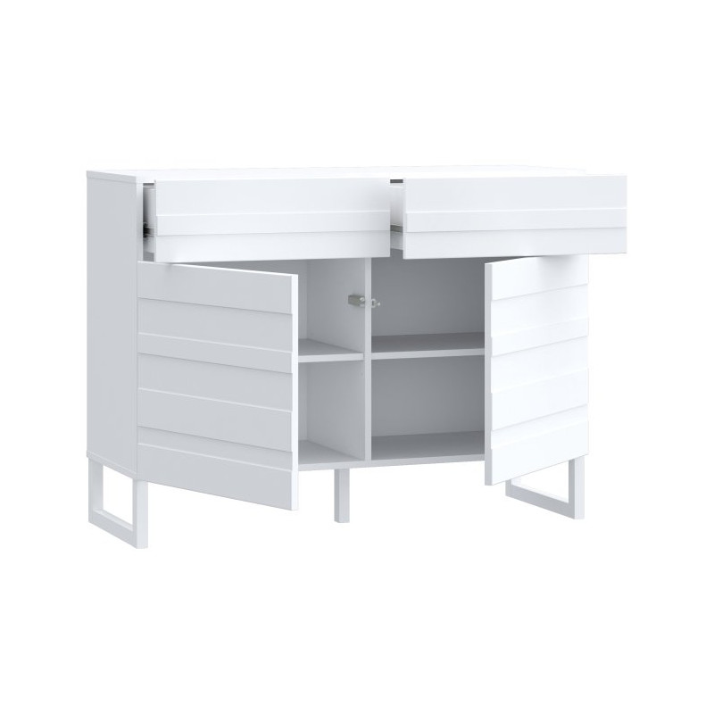 Biała komoda 110 cm Bretania na nóżkach – styl i funkcjonalność