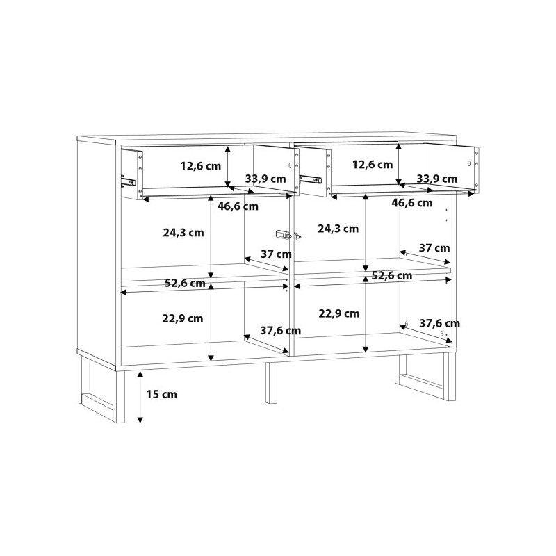 Biała komoda 110 cm Bretania na nóżkach – styl i funkcjonalność