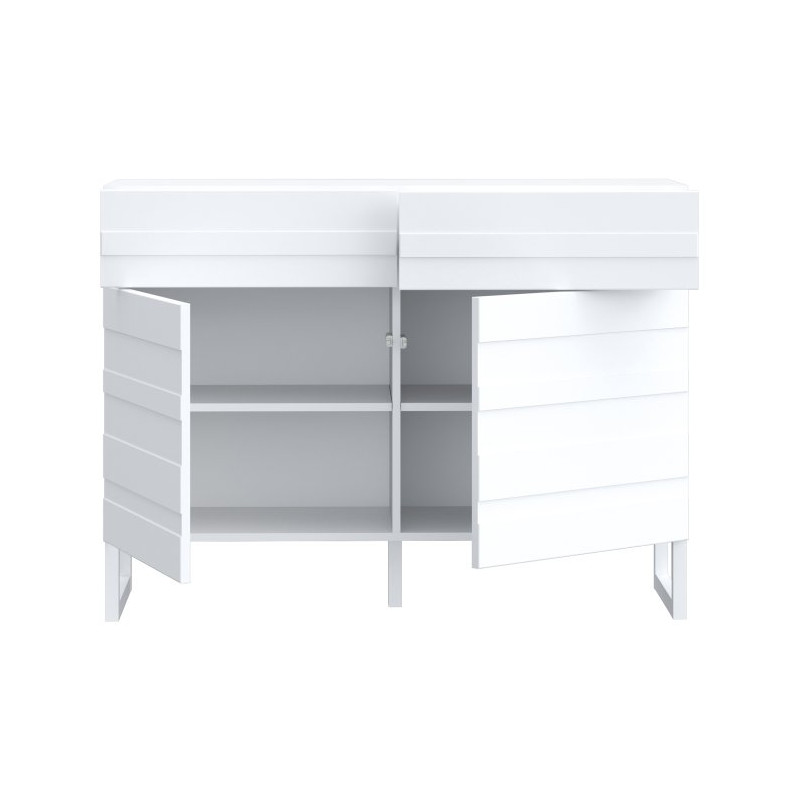 Biała komoda 110 cm Bretania na nóżkach – styl i funkcjonalność