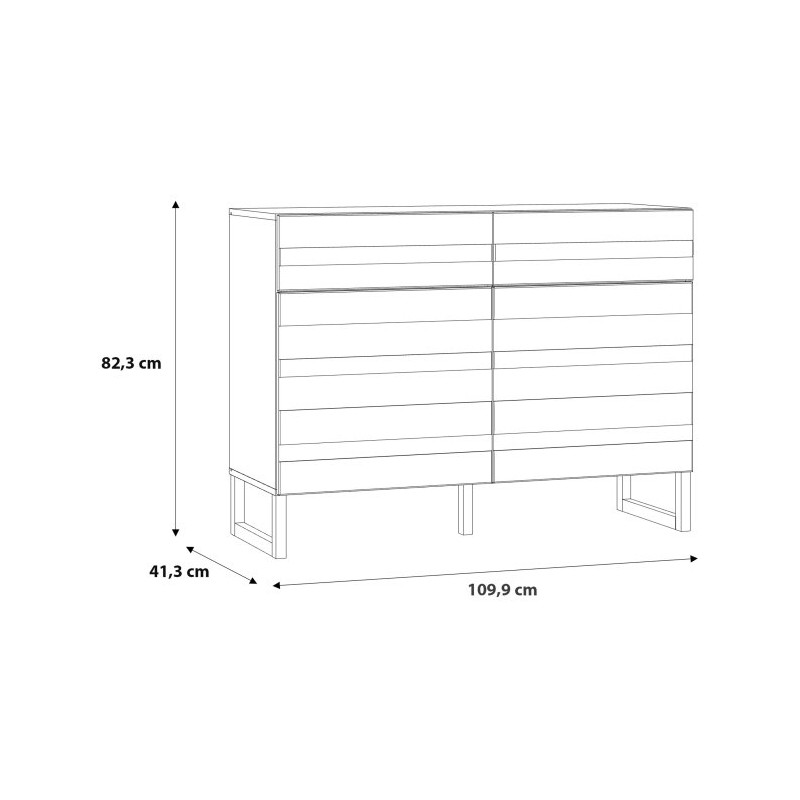 Szałwiowa komoda 110 cm Bretania na nóżkach – styl i funkcjonalność