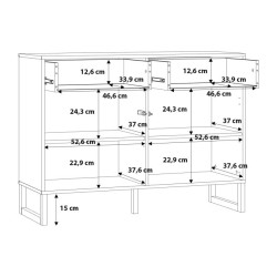 Szałwiowa komoda 110 cm Bretania na nóżkach – styl i funkcjonalność