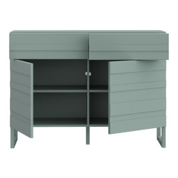 Szałwiowa komoda 110 cm Bretania na nóżkach – styl i funkcjonalność