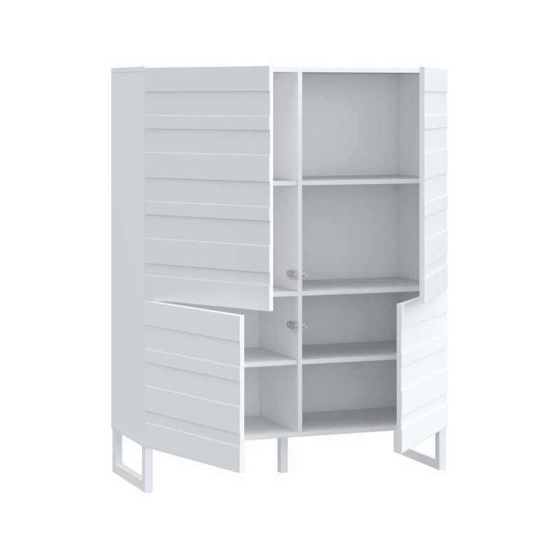 Biała komoda Bretania BQTK422 na nóżkach – praktyczna i stylowa