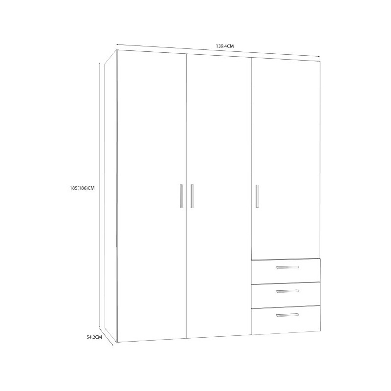 Szafa Brooklyn BRKS831 140 cm – funkcjonalna garderoba