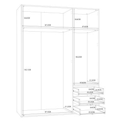 Szafa Brooklyn BRKS831 140 cm – funkcjonalna garderoba