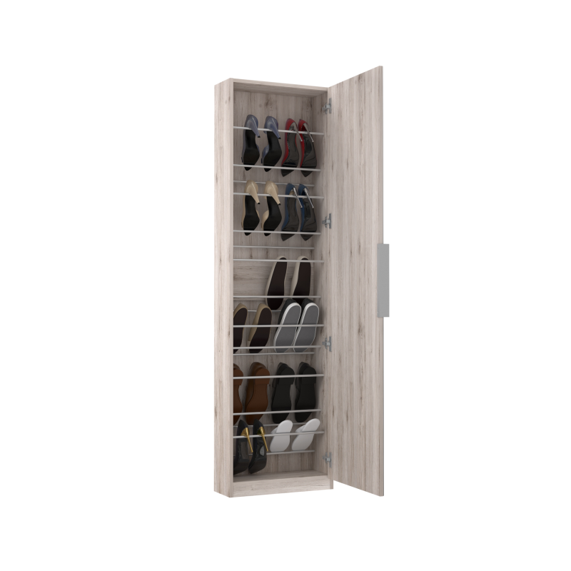 Wysoka szafka na buty Calma CMQD711S | biały/dąb piaskowy