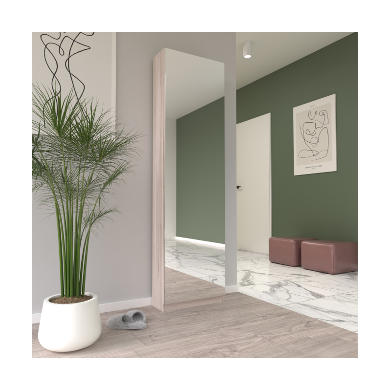 Wysoka szafka na buty Calma CMQD711S | biały/dąb piaskowy