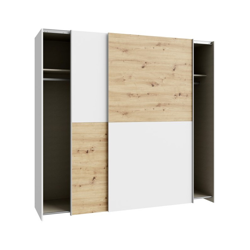 Szafa przesuwna Schach&matt 200 cm | biały/dąb artisan