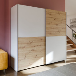 Szafa przesuwna Schach&matt 200 cm | biały/dąb artisan