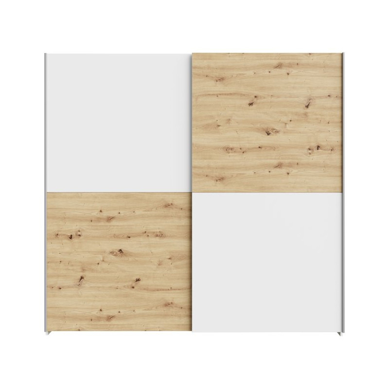 Szafa przesuwna Schach&matt 200 cm | biały/dąb artisan