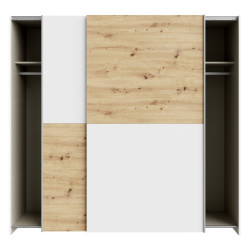 Szafa przesuwna Schach&matt 200 cm | biały/dąb artisan