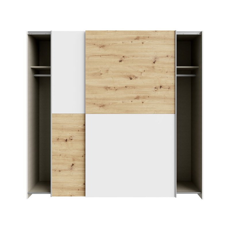 Szafa przesuwna Schach&matt 200 cm | biały/dąb artisan