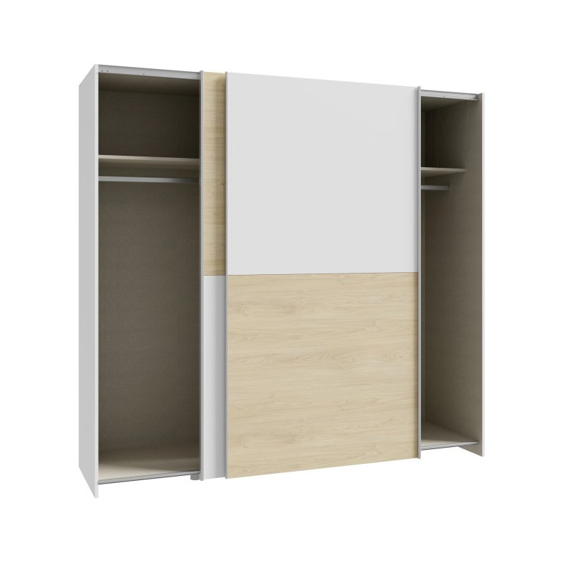 Szafa przesuwna Schach&matt 200 cm | biały/dąb puccini