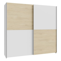 Szafa przesuwna Schach&matt 200 cm | biały/dąb puccini