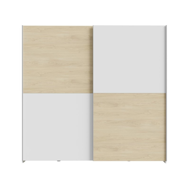 Szafa przesuwna Schach&matt 200 cm | biały/dąb puccini