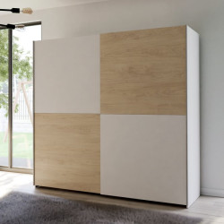 Szafa przesuwna Schach&matt 200 cm | biały/dąb puccini