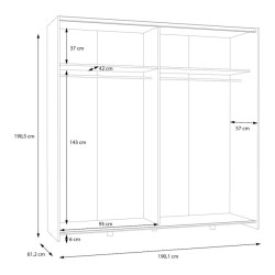 Biała szafa przesuwna Schach&matt SHMS32231 190 cm